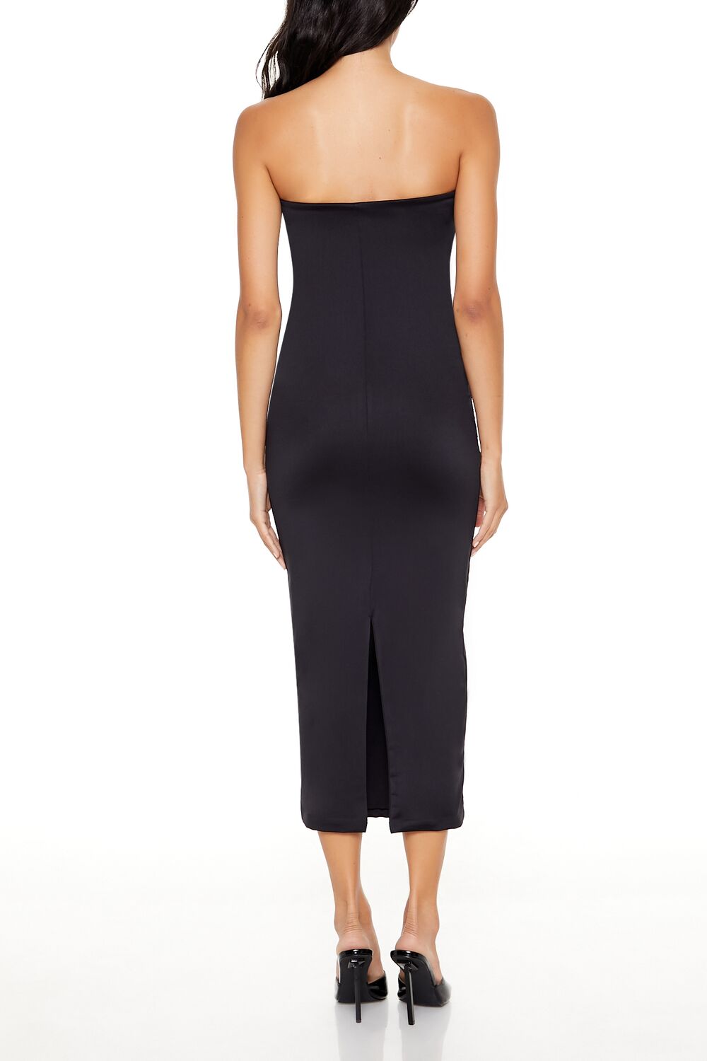 Contour Sculpt Rhinestone Midi Tube Dress