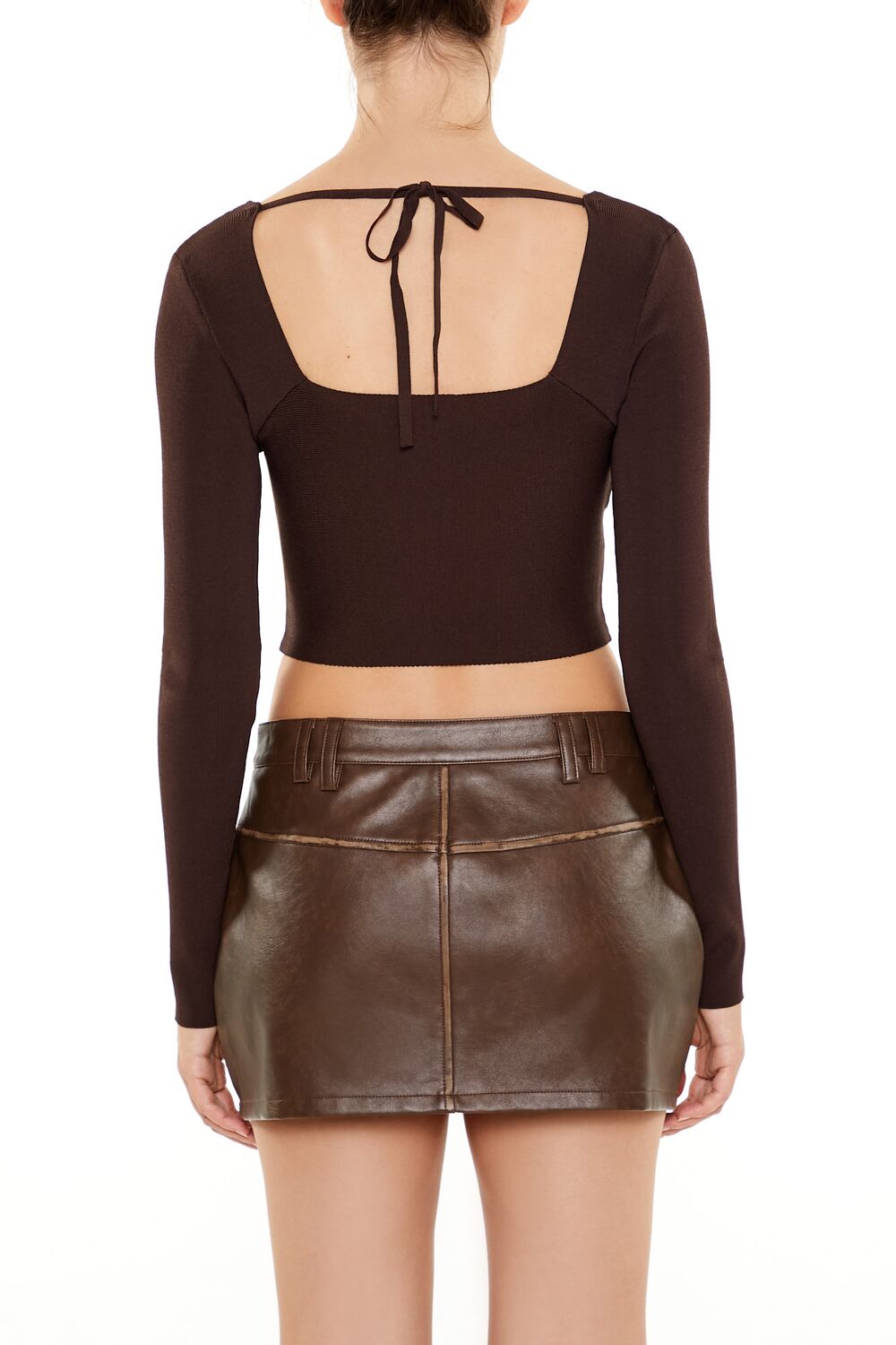 Sweater-Knit Crossover Crop Top