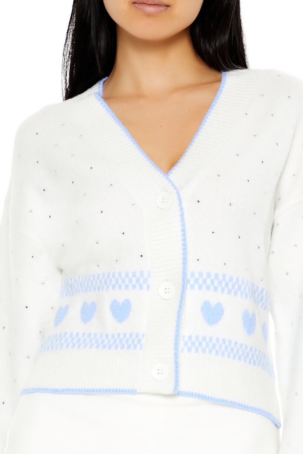 Fair Isle Heart Cardigan Sweater