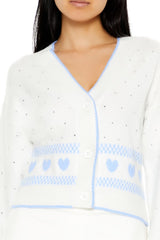 Fair Isle Heart Cardigan Sweater
