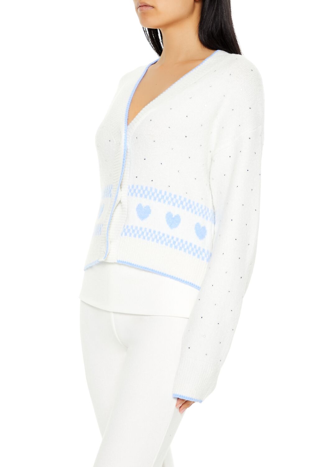 Fair Isle Heart Cardigan Sweater