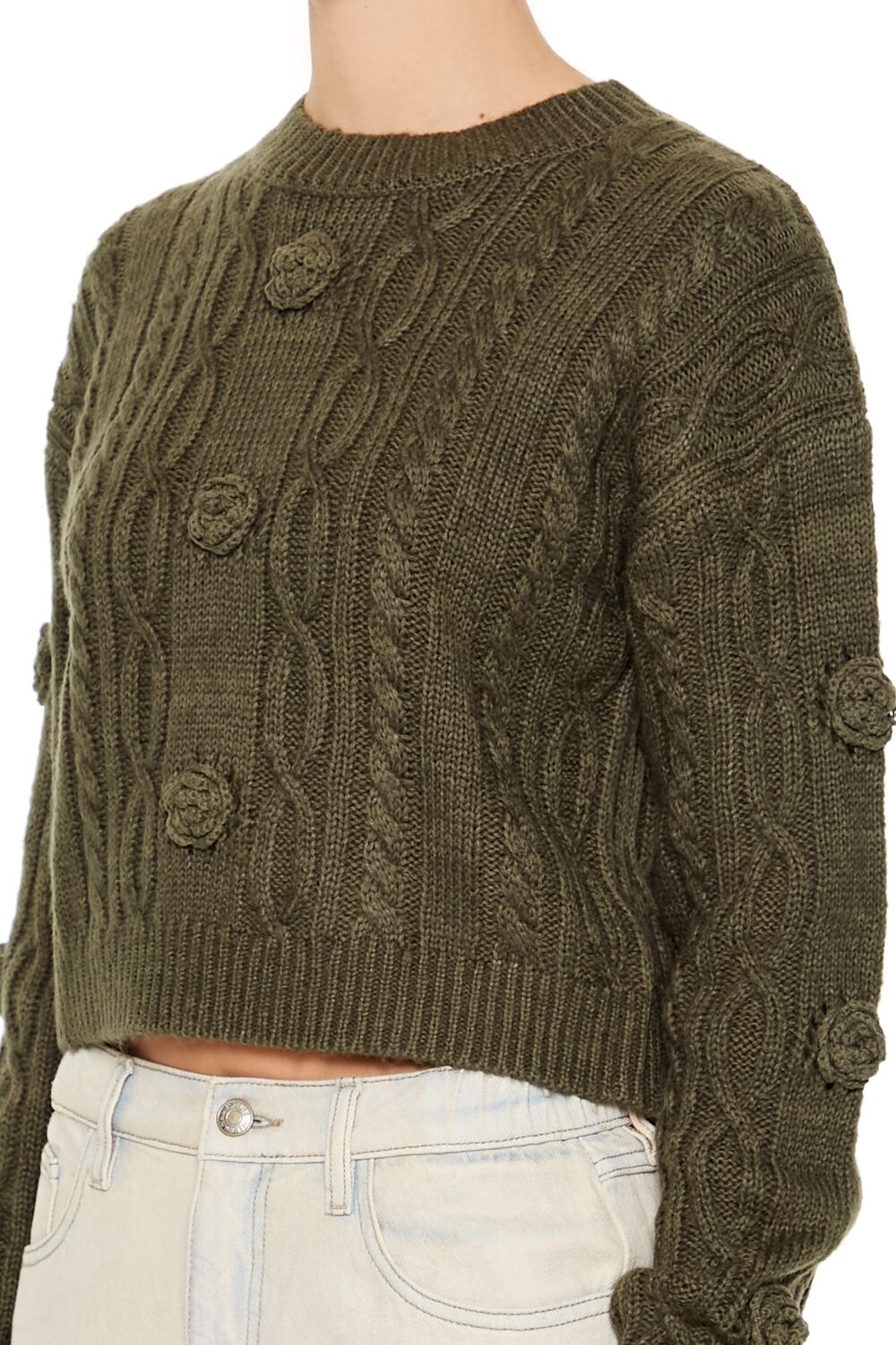 Rosette Cable Knit Sweater