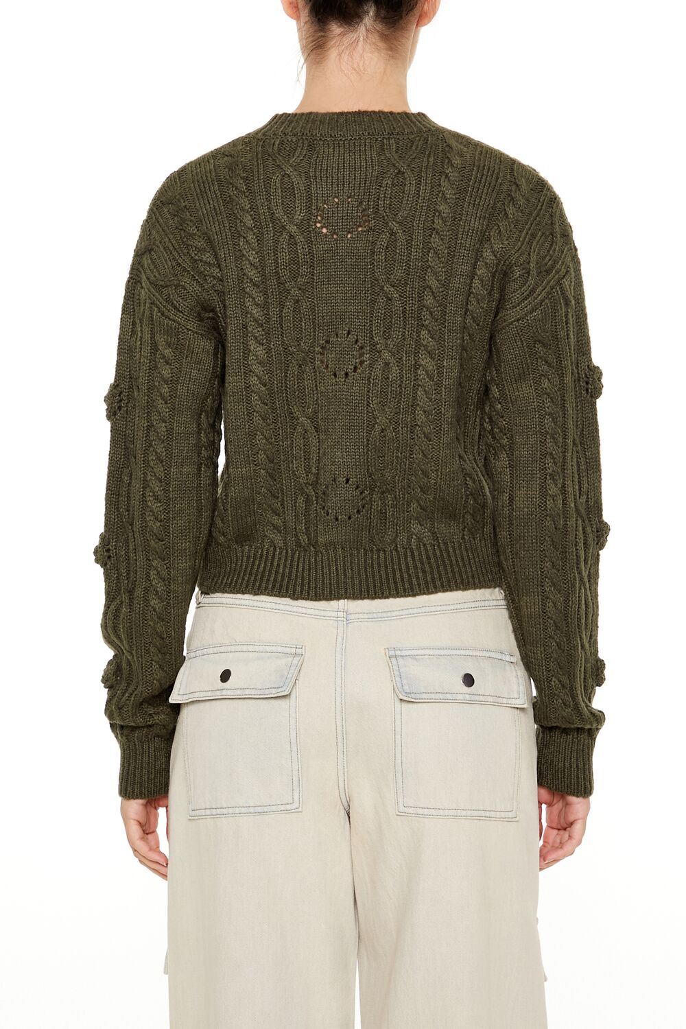 Rosette Cable Knit Sweater