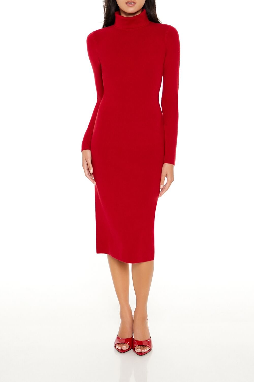 Turtleneck Midi Sweater Dress
