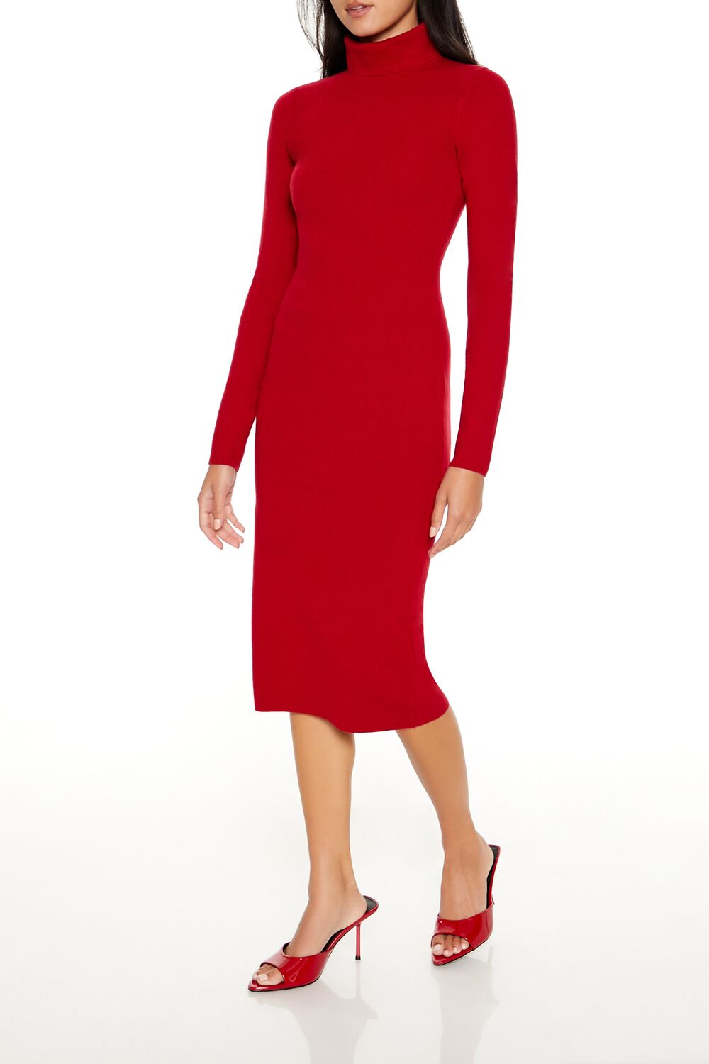 Turtleneck Midi Sweater Dress