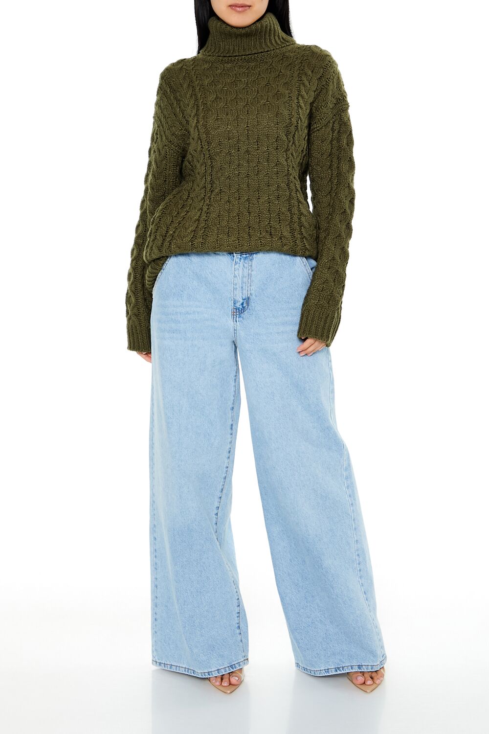Cable Knit Turtleneck Sweater