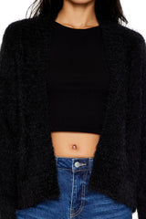 Fuzzy Knit Cardigan Sweater