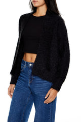 Fuzzy Knit Cardigan Sweater