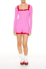 Fitted Lace-Trim Romper