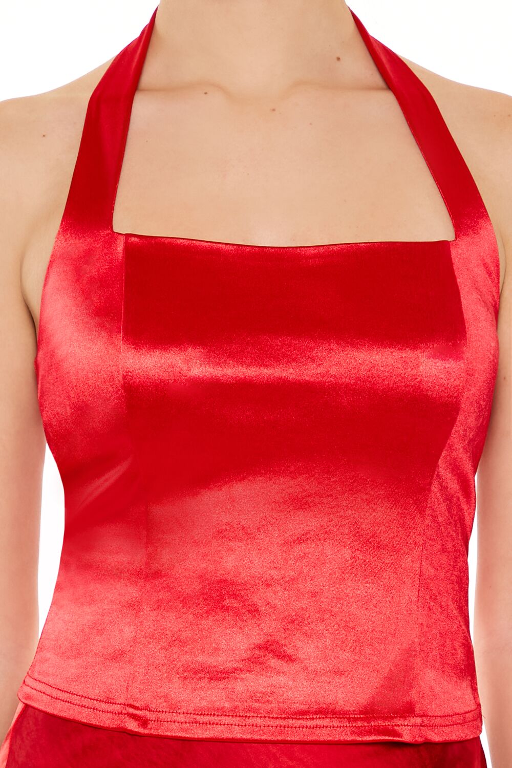Satin Halter Crop Top