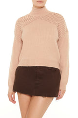 Textured Mock Neck Sweater