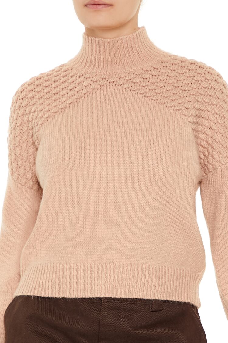 Textured Mock Neck Sweater