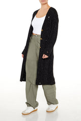 Speckled Longline Cardigan Sweater