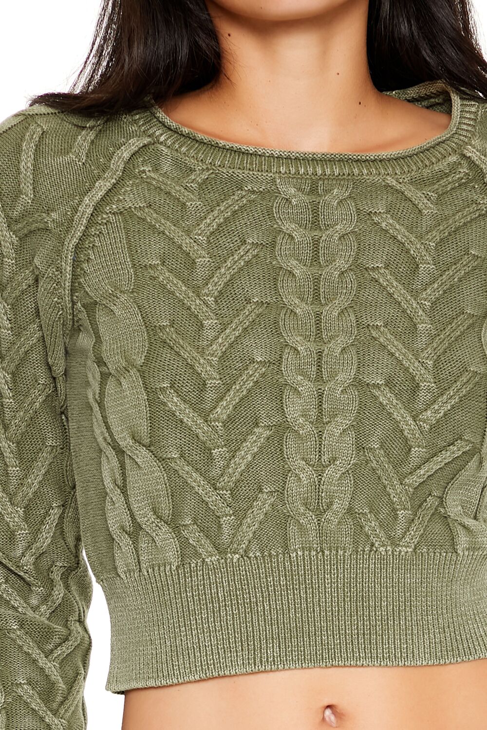 Cable Knit Cropped Sweater
