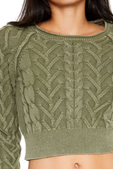 Cable Knit Cropped Sweater