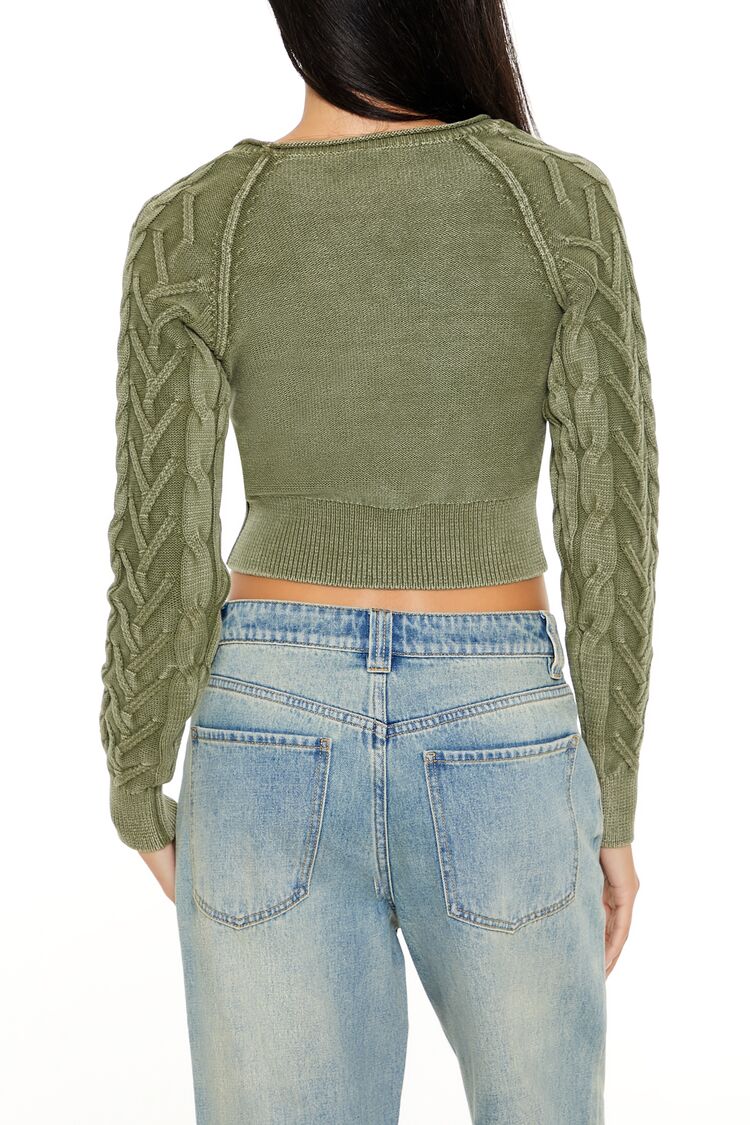 Cable Knit Cropped Sweater