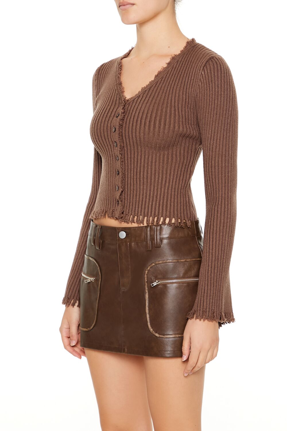 Frayed Cardigan Sweater