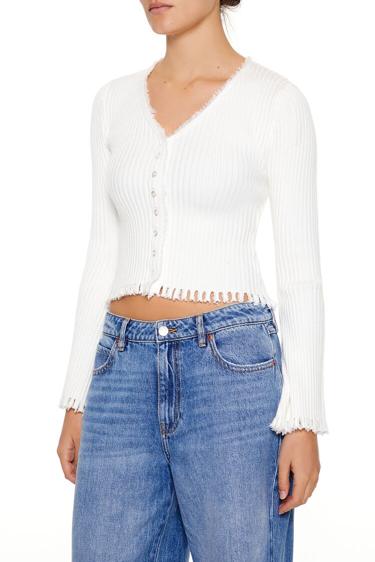 Frayed Cardigan Sweater