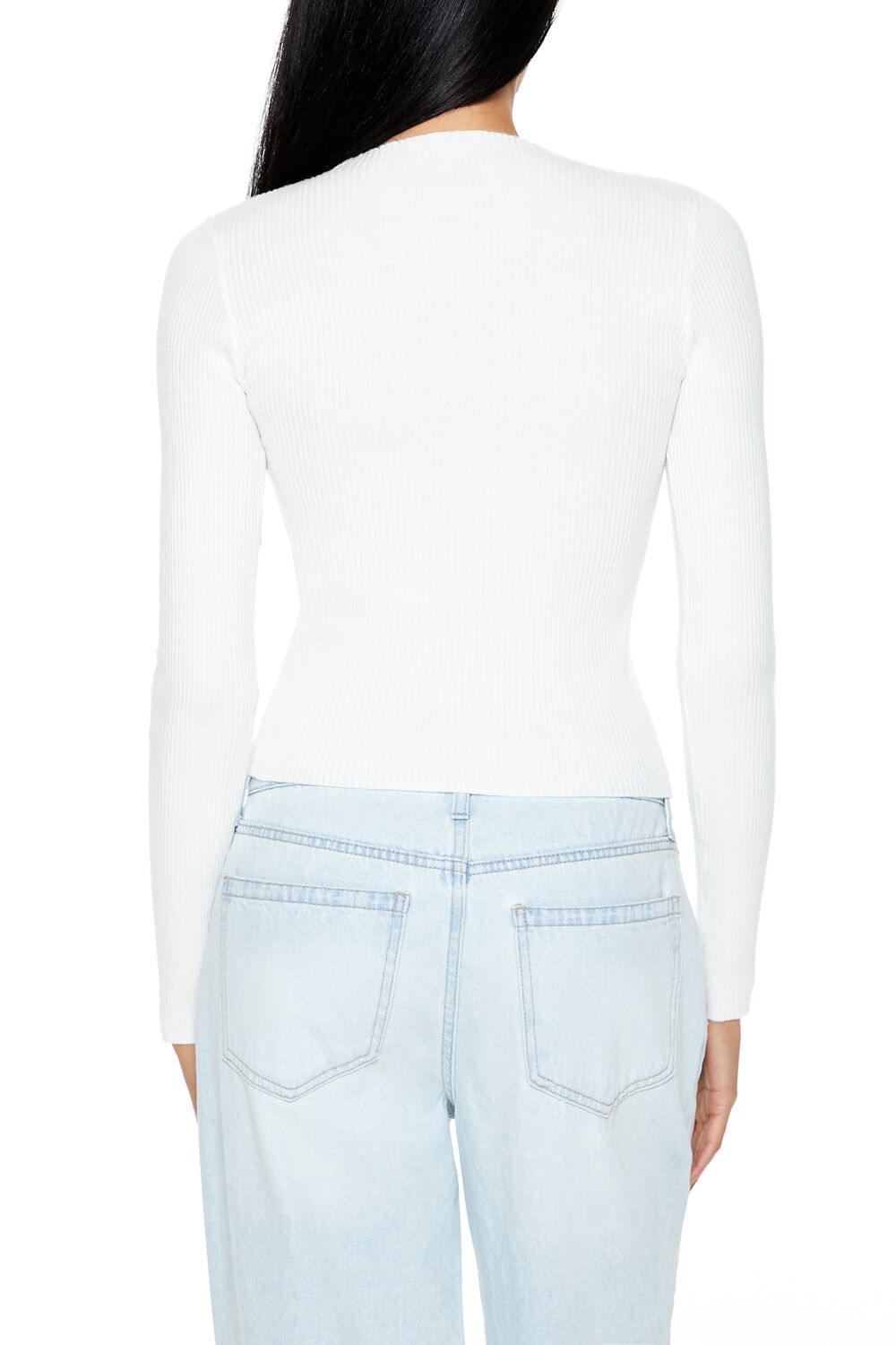 Glitter Heart Cutout Sweater