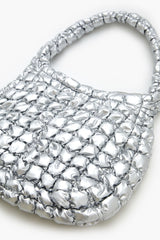 Quilted Metallic Tote Bag