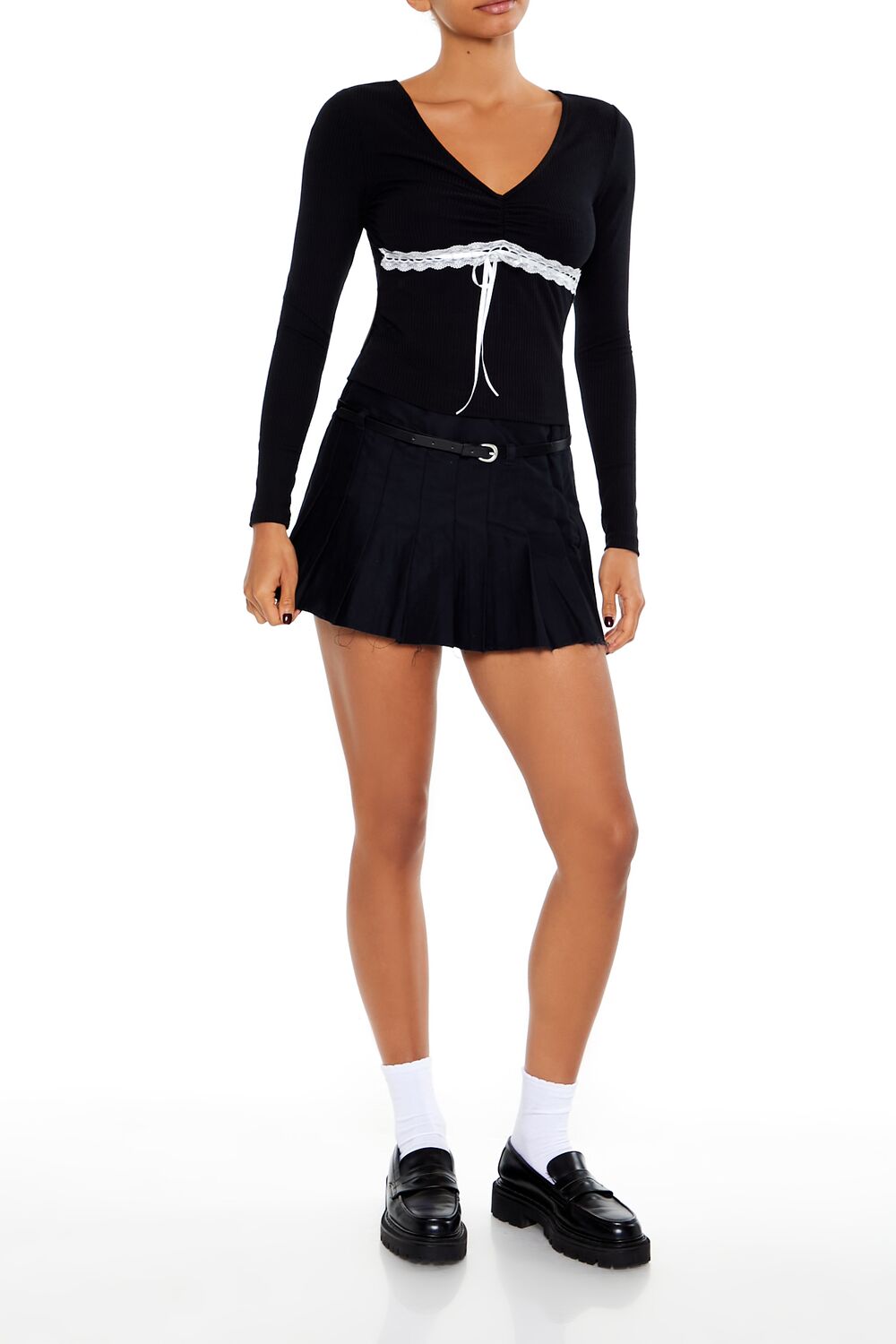 Lace-Trim Bow Top