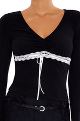Lace-Trim Bow Top
