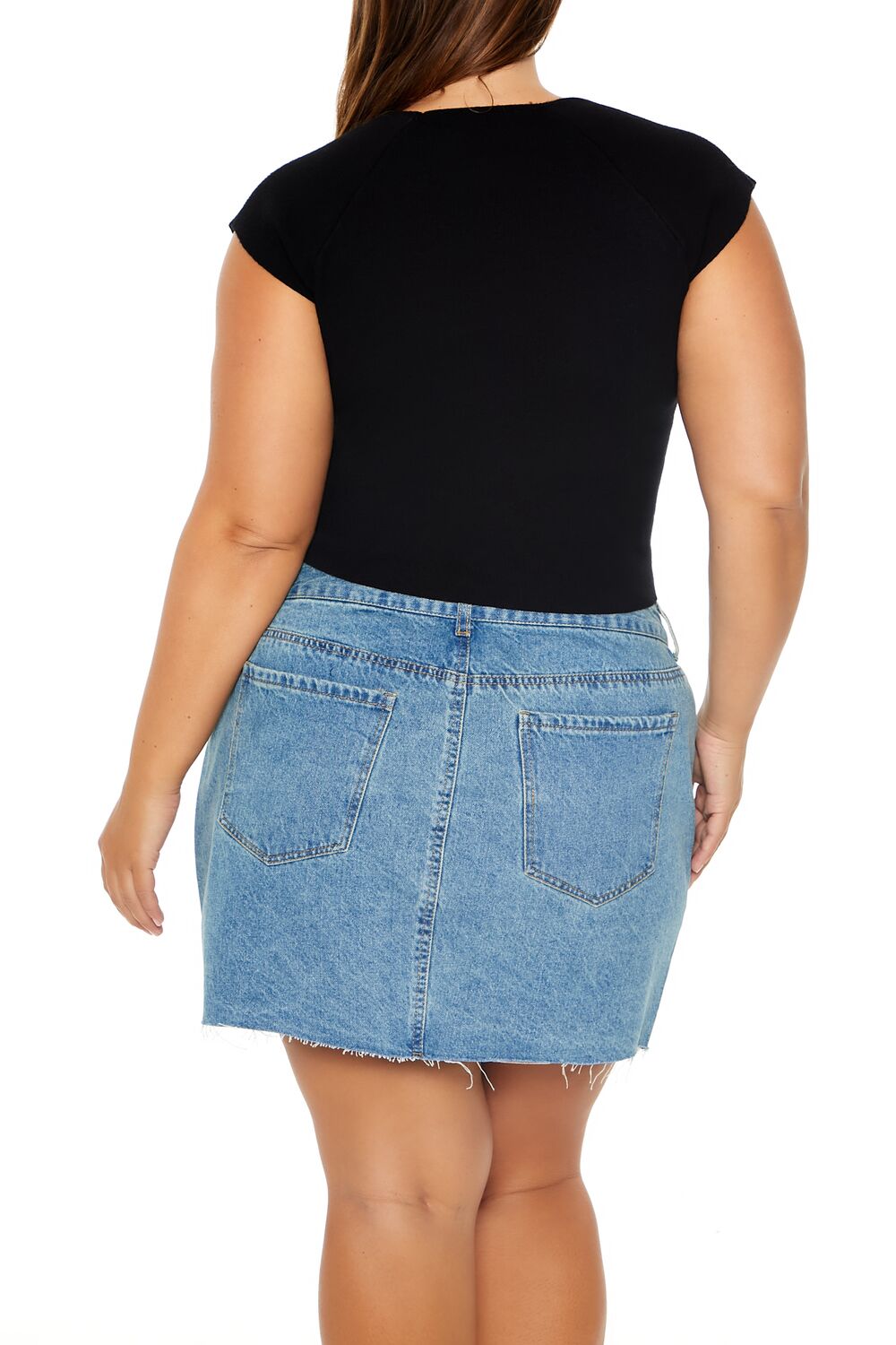 Plus Size Sweater-Knit Bow Crop Top