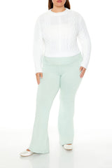Plus Size Fuzzy Cable Knit Sweater