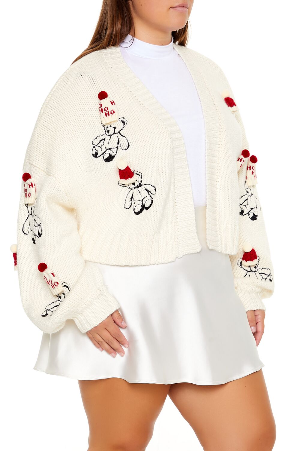 Plus Size Teddy Bear Cardigan Sweater