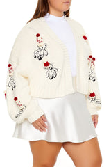 Plus Size Teddy Bear Cardigan Sweater