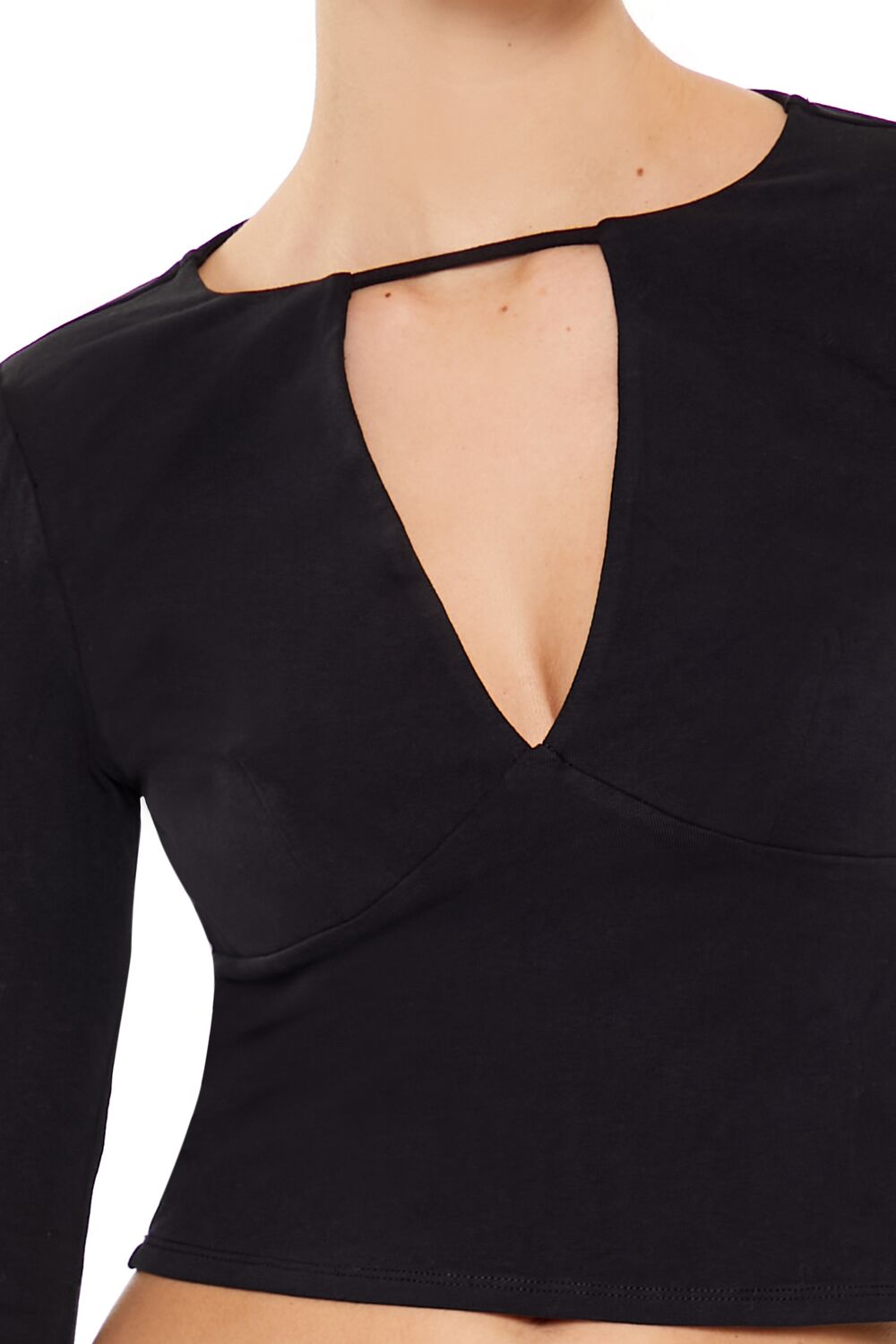 Jersey Knit Cutout Crop Top
