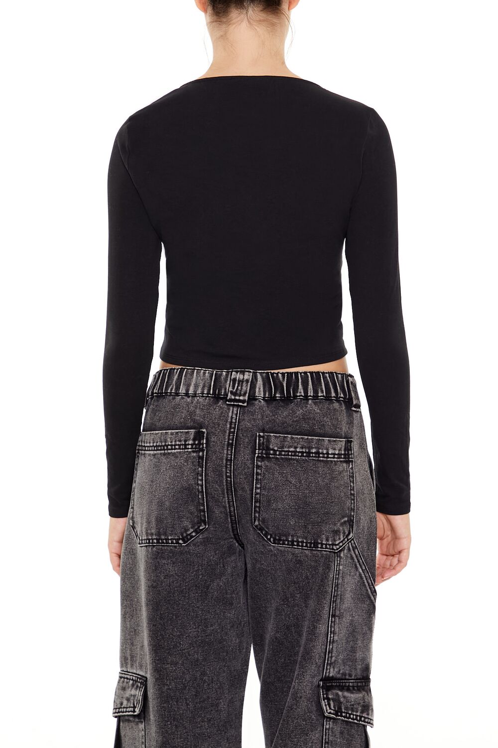 Jersey Knit Cutout Crop Top