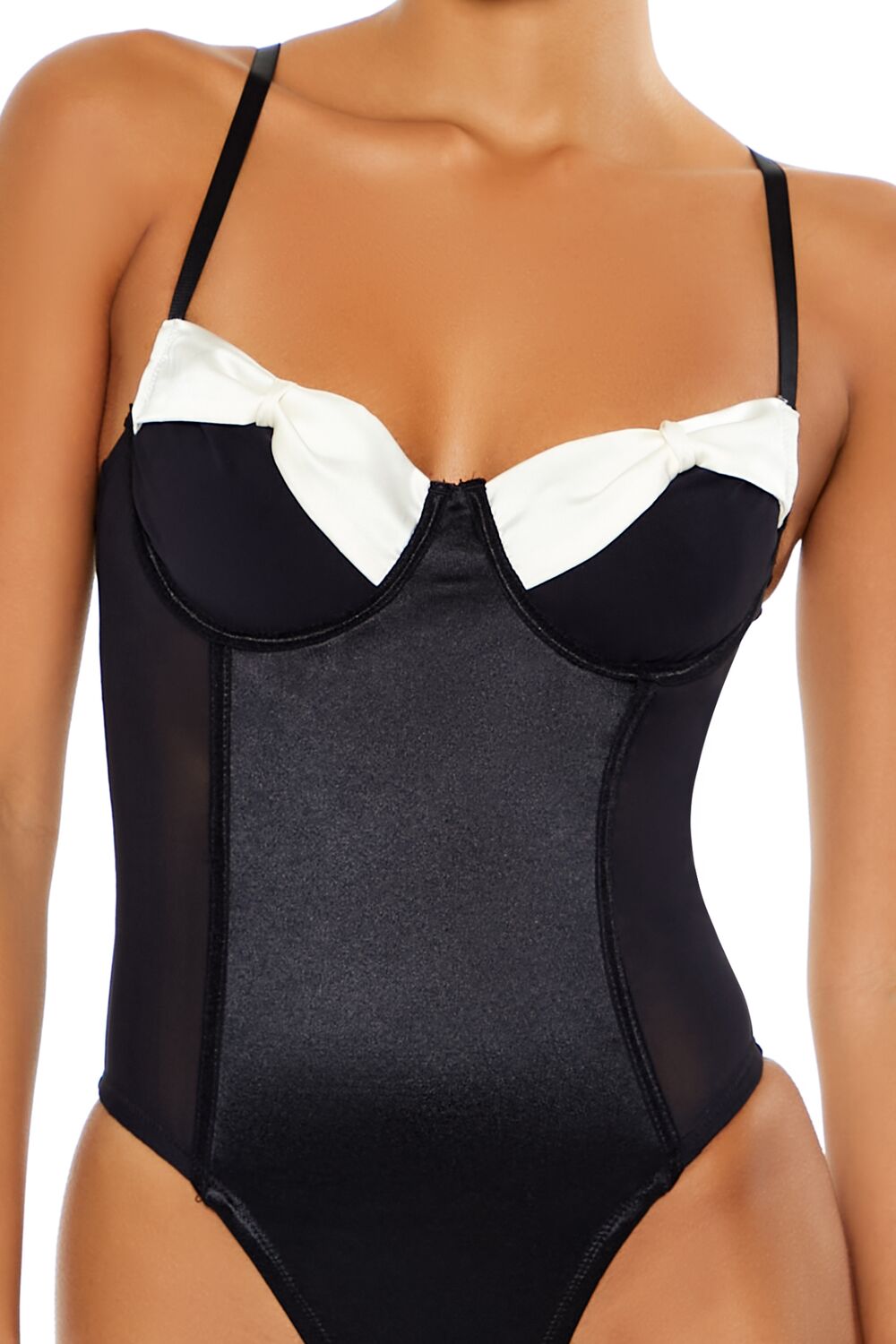 Bow Satin Lingerie Bodysuit