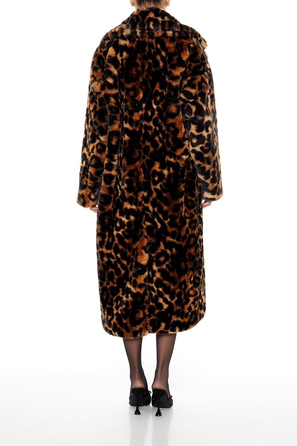 Faux Fur Leopard Print Coat