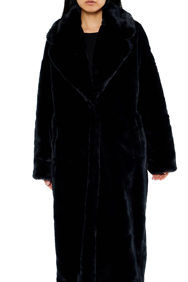 Faux Fur Longline Coat