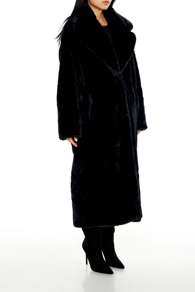 Faux Fur Longline Coat