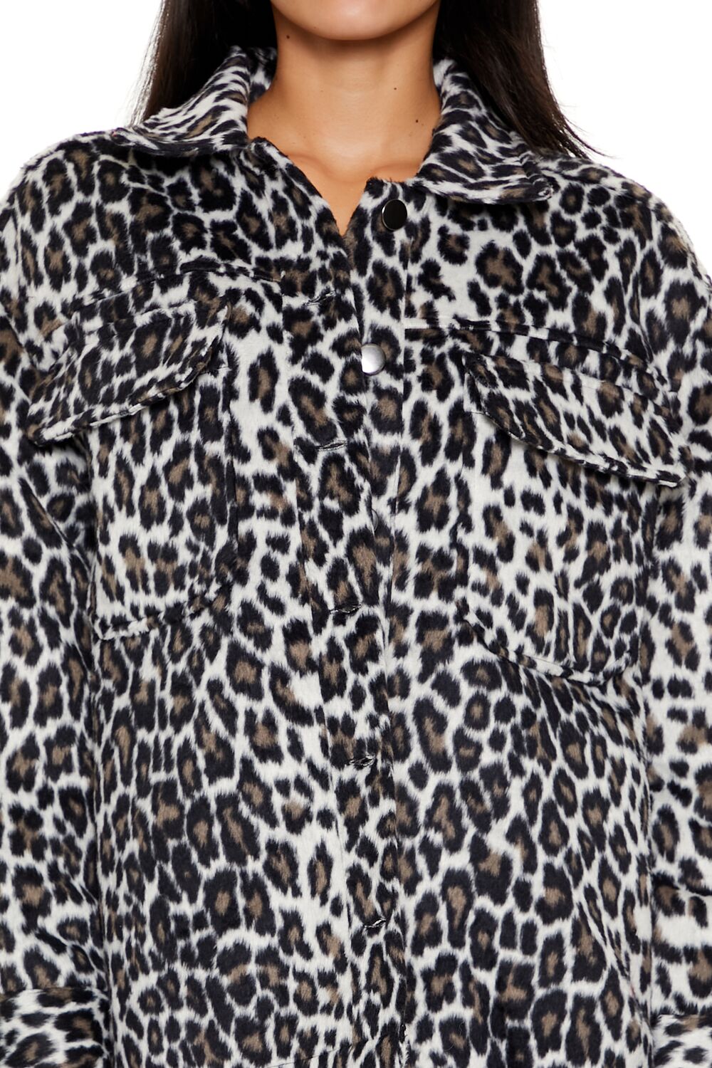 Faux Suede Leopard Print Shacket