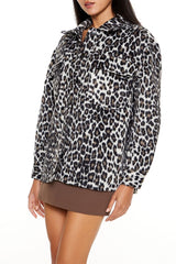 Faux Suede Leopard Print Shacket