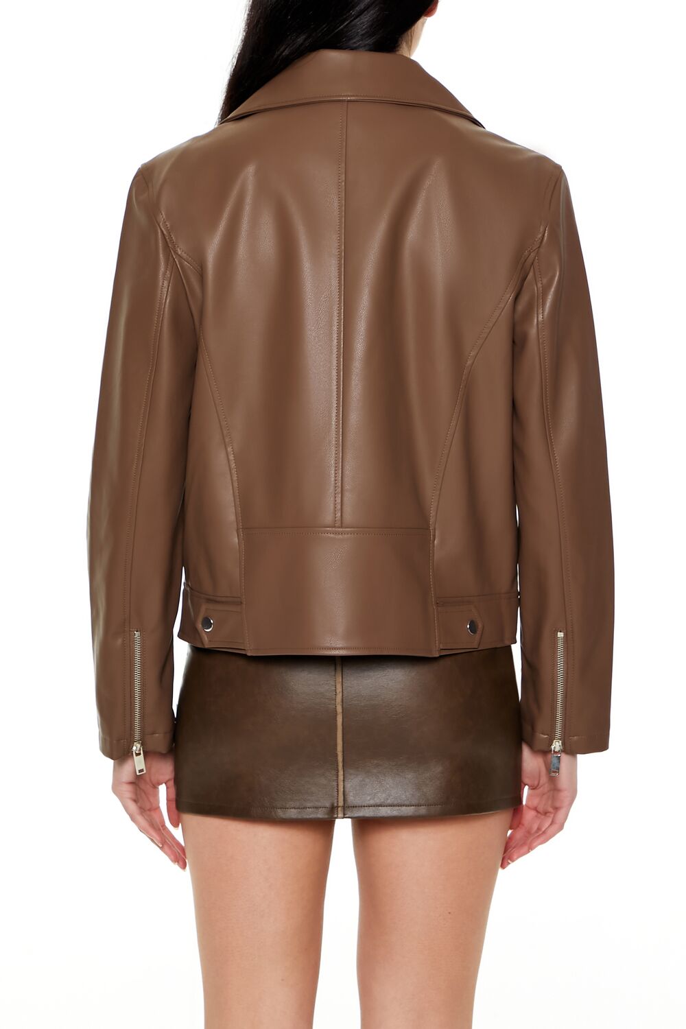 Faux Leather Zip-Up Moto Jacket