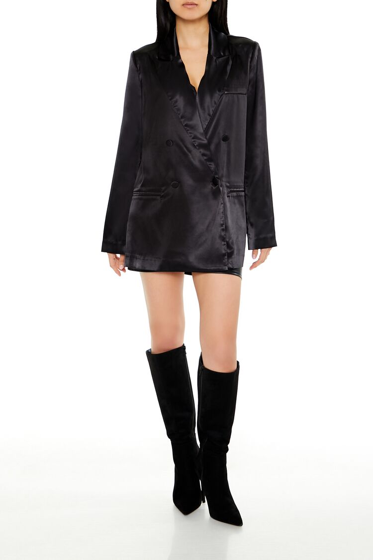 Satin Double-Breasted Blazer