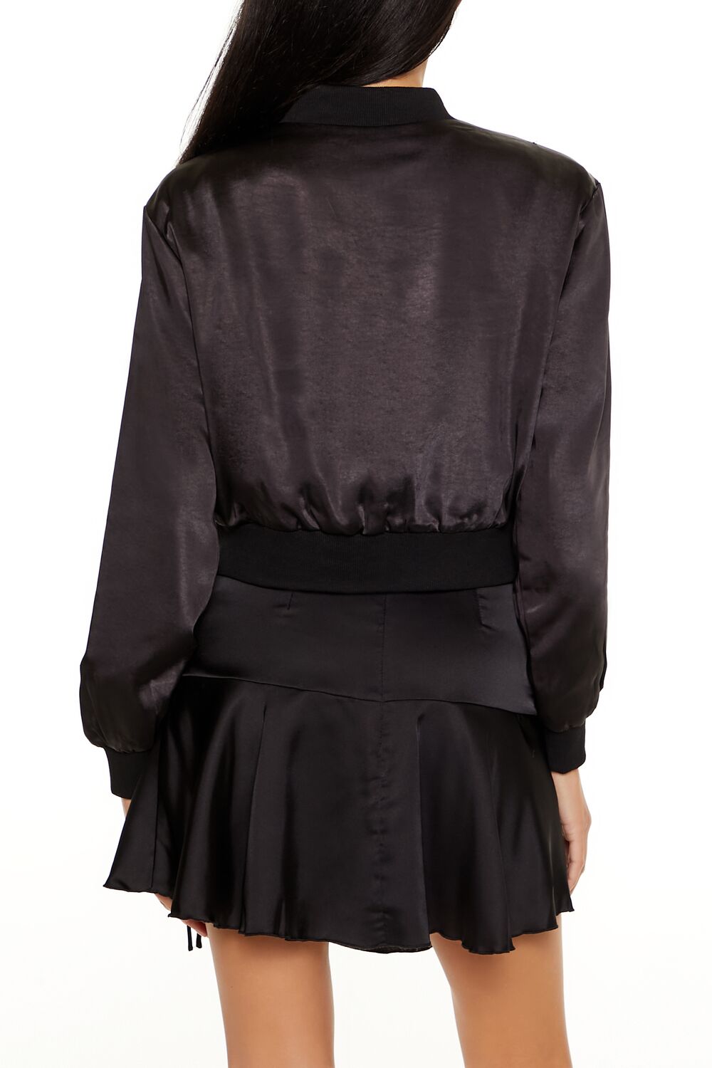 Rhinestone Charm Bomber Jacket