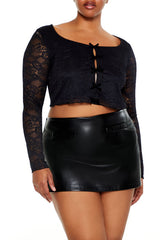 Plus Size Cutout Bow Crop Top