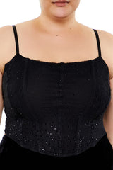 Plus Size Sequin Corset Cami