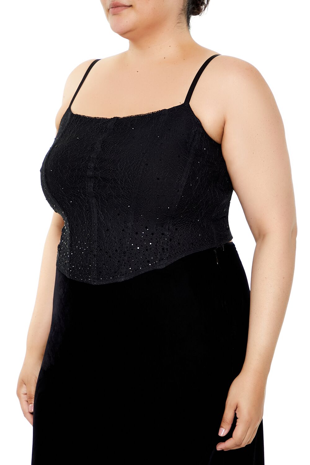 Plus Size Sequin Corset Cami