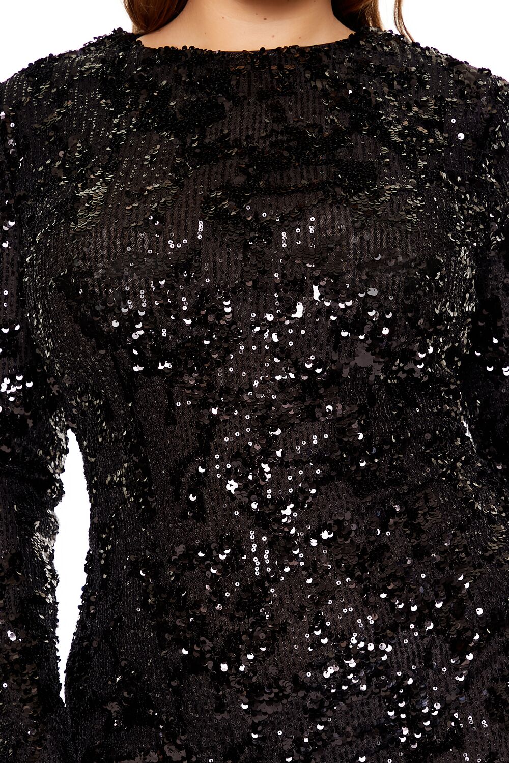 Plus Size Sequin Cutout Mini Dress
