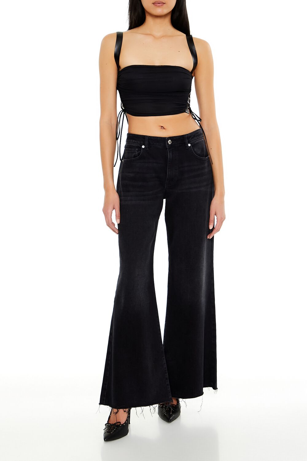 Lace-Up Crop Top