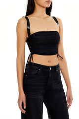 Lace-Up Crop Top