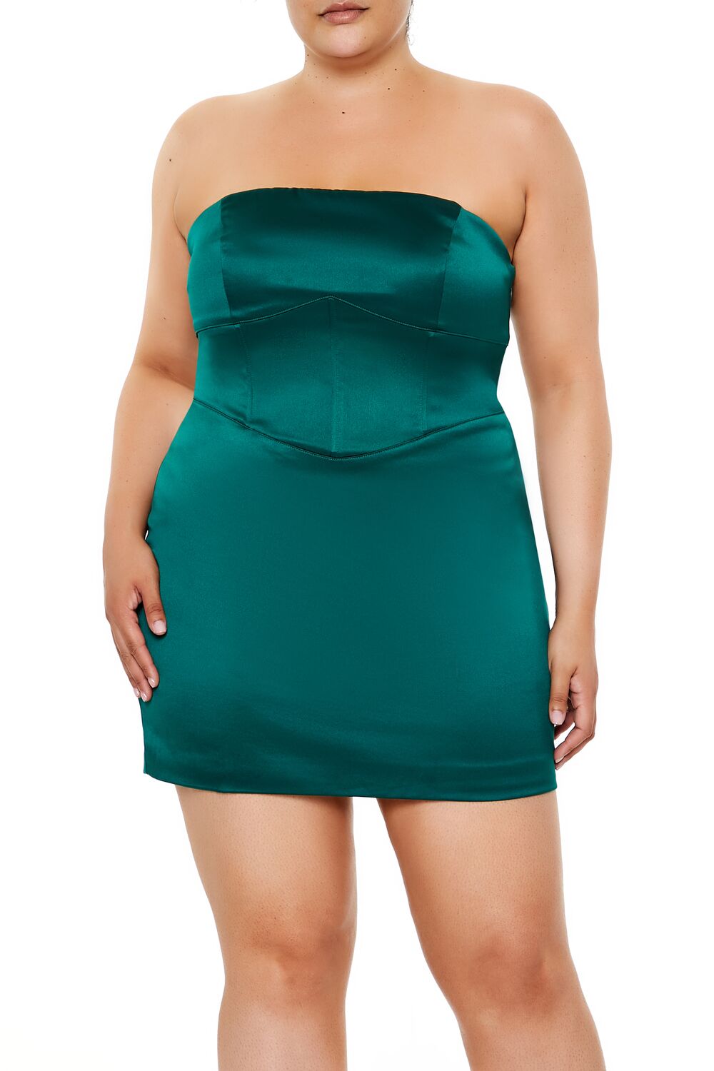 Plus Size Corset Tube Mini Dress