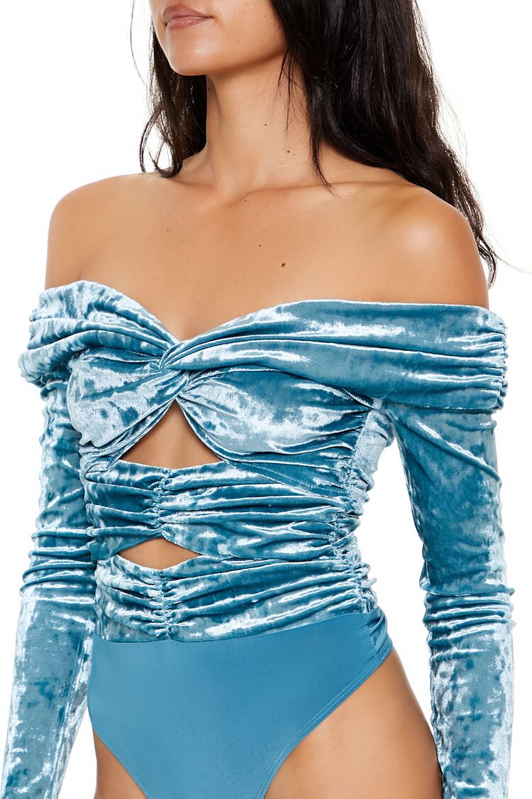 Velvet Off-the-Shoulder Bodysuit