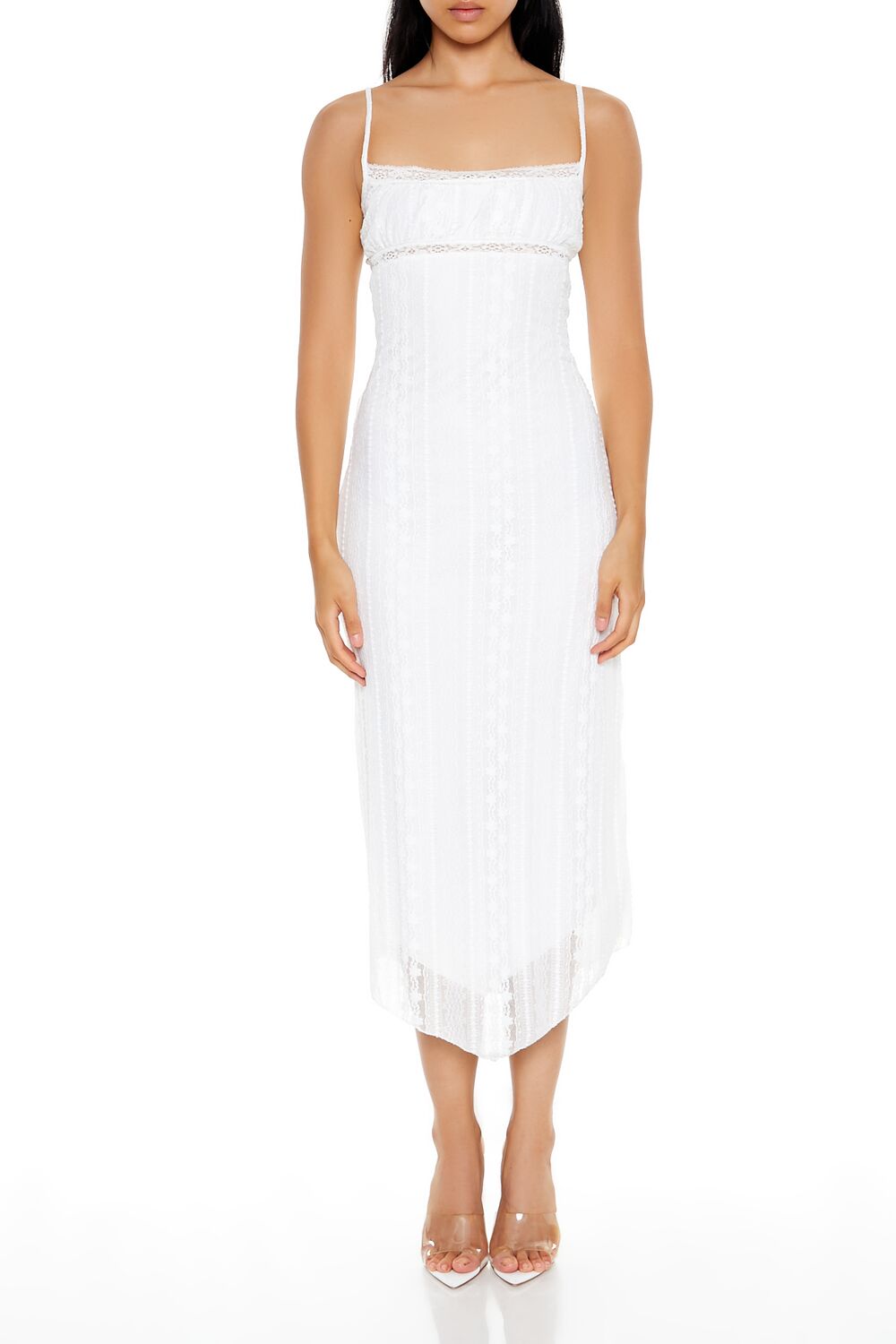 Eyelash Lace Cami Midi Dress